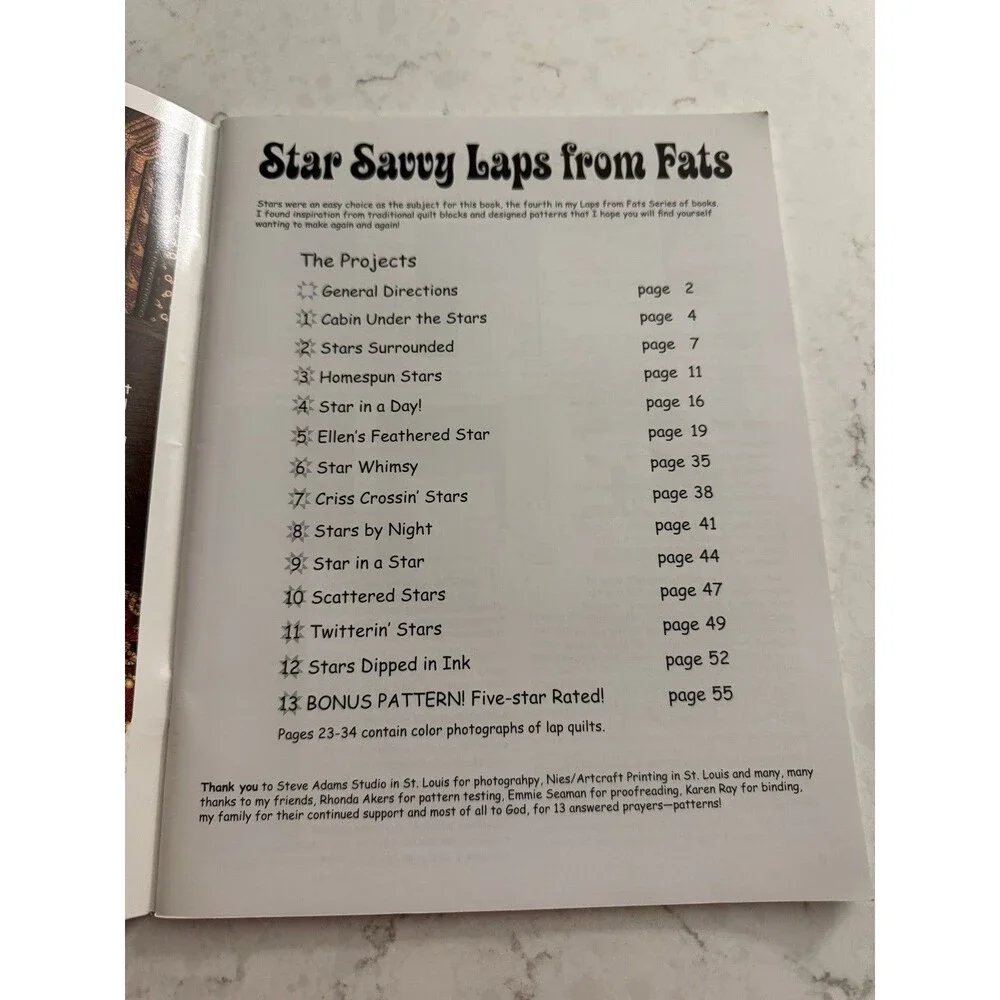 Star Savvy Laps From Fats Book 4 Ellen Replogle Quilt Pattern Lap Size Quarters